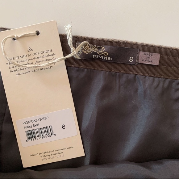 Prana Nicky Wool Blend Wrap Skirt 8 Brown NEW NWT - Picture 4 of 6